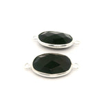 Black Onyx Oval Shape Bezel Pendant – 10mmx15mm & 9x11mm, Two Loop, 925 Sterling Silver and Gold Plated Silver, 1 Pcs