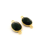 Black Onyx Oval Shape Bezel Pendant – 10mmx15mm & 9x11mm, Two Loop, 925 Sterling Silver and Gold Plated Silver, 1 Pcs