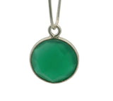 Coin-Shaped Green Onyx Bezel – One Loop, 925 Sterling Silver and Gold Plated Over Silver, 11mm 1 Pcs.