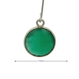 Coin-Shaped Green Onyx Bezel – One Loop, 925 Sterling Silver and Gold Plated Over Silver, 11mm 1 Pcs.