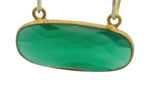 Oval Green Onyx Bezel Connector – Gold Plated Over 925 Sterling Silver, 10x24mm, 1Pc.