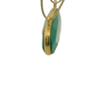 Oval Green Onyx Bezel Connector – Gold Plated Over 925 Sterling Silver, 10x24mm, 1Pc.