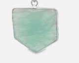 Amazonite One-Piece with One Loop – Pentagon Shape Bezel, Real Gold Plated Sterling Silver 925, Size: 18mm x 18mm