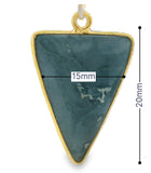 Triangle Blue Opal Bezel – One Loop, 925 Sterling Silver or Gold Plated Sterling Silver, 1 Pcs. Sizes: 15mmx20mm