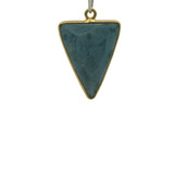 Triangle Blue Opal Bezel – One Loop, 925 Sterling Silver or Gold Plated Sterling Silver, 1 Pcs. Sizes: 15mmx20mm