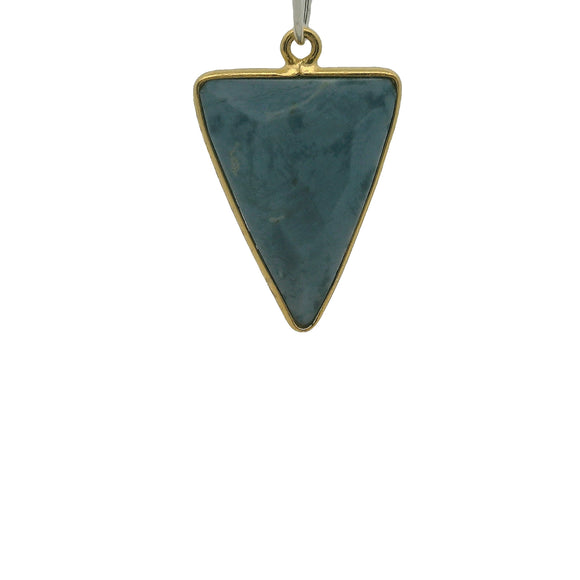 Triangle Blue Opal Bezel – One Loop, 925 Sterling Silver or Gold Plated Sterling Silver, 1 Pcs. Sizes: 15mmx20mm