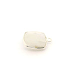 Rainbow Moonstone Cushion Pendant – 12mm, 1 Loop, 925 Sterling Silver & Gold Plated Silver, 1 Pc