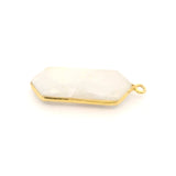 Rainbow Moonstone Long Marquise Pendant – 9x25mm, 925 Sterling Silver & Gold Plated Silver, 1 Pc