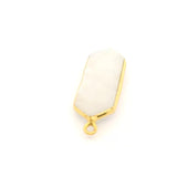 Rainbow Moonstone Long Marquise Pendant – 9x25mm, 925 Sterling Silver & Gold Plated Silver, 1 Pc