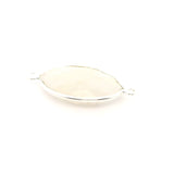 Rainbow Moonstone Marquise Pendant / Connector – 11x22mm, Two Loops, 925 Sterling Silver & Gold Plated Silver, 1 Pc