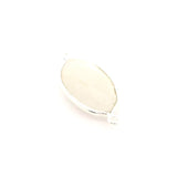 Rainbow Moonstone Marquise Pendant / Connector – 11x22mm, Two Loops, 925 Sterling Silver & Gold Plated Silver, 1 Pc