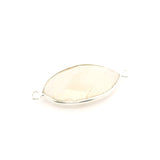 Rainbow Moonstone Marquise Pendant / Connector – 11x22mm, Two Loops, 925 Sterling Silver & Gold Plated Silver, 1 Pc