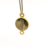 8mm Coin Gemstone Connectors – 2-Loop Bezels | Sterling Silver & Gold Plated | Choose from 14 Gemstones | 10pcs Pack