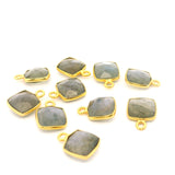 8mm Cushion Gemstone Pendants – 1-Loop Charms | Sterling Silver & Gold Plated | Choose from 14 Gemstones | 10pcs Pack
