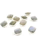 8mm Cushion Gemstone Pendants – 1-Loop Charms | Sterling Silver & Gold Plated | Choose from 14 Gemstones | 10pcs Pack