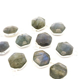 8mm Hexagon Gemstone Pendants – 1-Loop Charms | Sterling Silver & Gold Plated | Choose from 14 Gemstones | 10pcs Pack