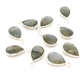 6x9mm Pear Gemstone Pendants – 1-Loop Charms | Sterling Silver & Gold Plated | Choose from 14 Gemstones | 10pcs Pack