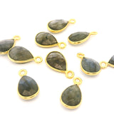 6x9mm Pear Gemstone Pendants – 1-Loop Charms | Sterling Silver & Gold Plated | Choose from 14 Gemstones | 10pcs Pack