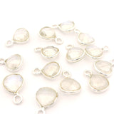 8mm Heart Gemstone Pendants – 1-Loop Charms | Sterling Silver & Gold Plated | Choose from 14 Gemstones | 10pcs Pack