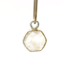 6mm Hexagon Gemstone Bezel Charms – 14pcs Pack | Sterling Silver and Gold Plated Silver| 14 Gemstones to choose from | 1-Loop | 14Pcs. |