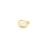 8mm Coin Gemstone Pendants – 1-Loop Charms | Sterling Silver & Gold Plated | Choose from 14 Gemstones | 10pcs Pack