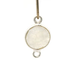 8mm Coin Gemstone Connectors – 2-Loop Bezels | Sterling Silver & Gold Plated | Choose from 14 Gemstones | 10pcs Pack