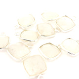 8mm Cushion Gemstone Pendants – 1-Loop Charms | Sterling Silver & Gold Plated | Choose from 14 Gemstones | 10pcs Pack