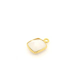 8mm Cushion Gemstone Pendants – 1-Loop Charms | Sterling Silver & Gold Plated | Choose from 14 Gemstones | 10pcs Pack
