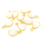 6x9mm Pear Gemstone Pendants – 1-Loop Charms | Sterling Silver & Gold Plated | Choose from 14 Gemstones | 10pcs Pack