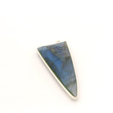 Triangle Shape Blue Labradorite Connector Bezel – 15x20mm & 15x35mm, 2 Loops, 925 Sterling Silver and Gold Plated Silver, Jewelry Link, 1 Pcs