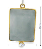 Blue Opal Bezel One Piece a Pack Connector Real Gold Plated  And Sterling Silver Blue Opal Rectangle Shape,Size:15mmX20mm.
