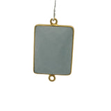 Blue Opal Bezel One Piece a Pack Connector Real Gold Plated  And Sterling Silver Blue Opal Rectangle Shape,Size:15mmX20mm.