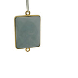Blue Opal Bezel One Piece a Pack Connector Real Gold Plated  And Sterling Silver Blue Opal Rectangle Shape,Size:15mmX20mm.