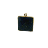 Lapis  Pack of One Pcs One Loop  Real Gold Plated Lapis Square Shape Bezel  Size: 15mm.