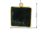 Lapis  Pack of One Pcs One Loop  Real Gold Plated Lapis Square Shape Bezel  Size: 15mm.
