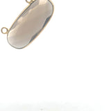 Smokey Bezel, Oval Shape - Two Loop, 925 Sterling Silver, Size: 10mmX24mm, 1Pc.
