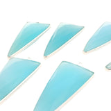 Triangle Shape Aqua Chalcedony Pendant – 15x20mm & 15x35mm, Single Loop, 925 Sterling Silver and Gold Plated Silver, 1 Pcs