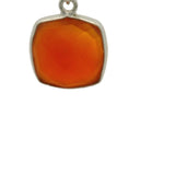 12mm Cushion Red onyx Bezel – One Loops, 925 Sterling Silver, 1 Pcs