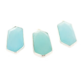 Long Marquise Shape Aqua Chalcedony Bezel Pendant – 9x25mm, One Loop, 925 Sterling Silver and Gold Plated Silver, 1 Pcs