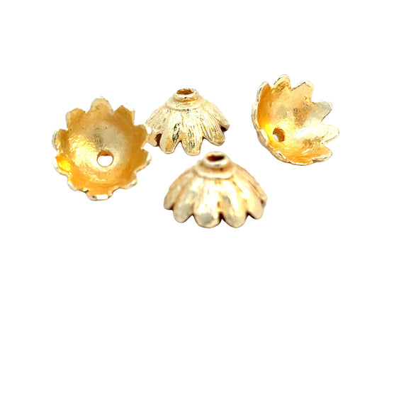 1 Strand of  Bead Cap/End Caps, Gold Plated Sizes: 6mm Height and 12mm Width#EC47BMGO