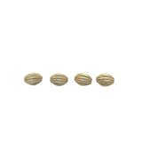 1 Strand of Brushed  Fancy Gold Finish Beads  E-coated Beads. Size: 13mmX9mm