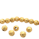 1 Strand of Brushed Finish Fancy Shiny Round Gold Finish And Silver Plated Beads , E-coated Beads. Bead Size is: 10mm. #NO-88