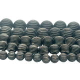 Melon Shaped Designed Bead 11-26 Pcs. in Strands, Fancy Gold ,Silver And Gunmetal Beads, E-coated Beads, Multiple Sizes: 6X6mm - 19X19mm.