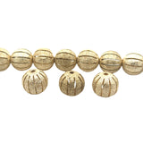 1 Strand of Fancy  Shiny Round Gold Finish,Brushed Finished Round  Beads , E-coated Beads. Bead Size is: 15mm