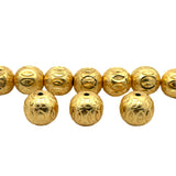 1 Strand of Brushed Finish Fancy Shiny Round Gold Finish Beads , E-coated Beads. Available Two  Size is: 18mm And 20mm