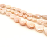 Peach Moonstone Faceted Drop Beads 8mm×10mm, 10mm×12mm, 12×16mm – 16–21 Beads Per Strand