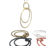 A Pack of 8 Pcs. E-coated, Brushed Finish Double Circles With Large loop being 34mm. In 5 Colors-Gold, Silver, Brass, Copper And Gunmetal.