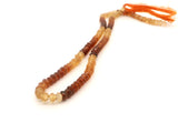 Natural Hessonite Garnet Faceted Rondelle Beads Strand, Orange Brown Gemstone Beads, Approx. 3–4mm, 125 Beads