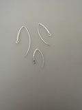 925 Sterling Silver Sparkle V Shape Ear Wire | Textured Flat Ear Wire | 19Gauge | Available in Three Sizes: 20mm, 28mm and 36mm
