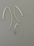 925 Sterling Silver Sparkle V Shape Ear Wire | Textured Flat Ear Wire | 19Gauge | Available in Three Sizes: 20mm, 28mm and 36mm